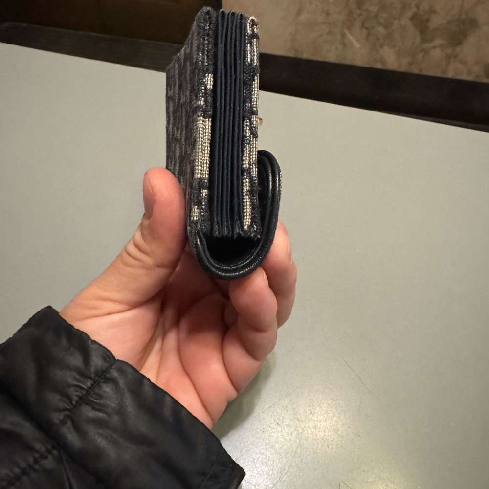 Christian Dior Paris oblique saddle zipped compact card holder navy blue wallet - Picture 6 of 12